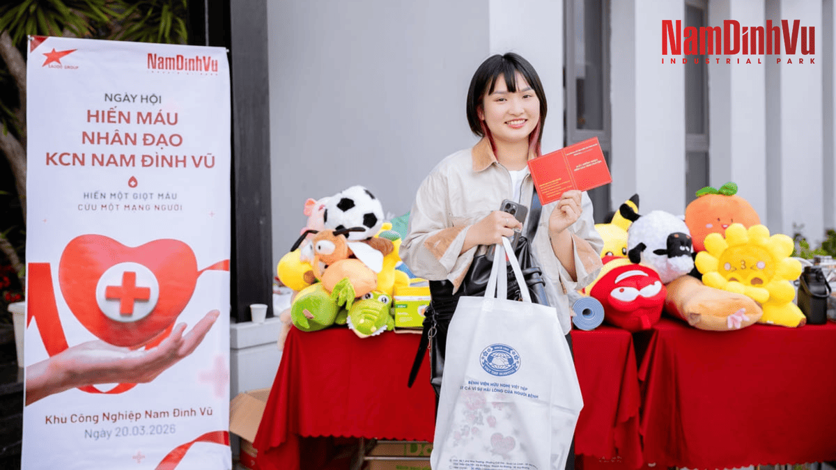 NGÀY HỘI HIẾN MÁU NHÂN ĐẠO 2026 TẠI KCN NAM ĐÌNH VŨ 6 Hien mau nhan dao 4