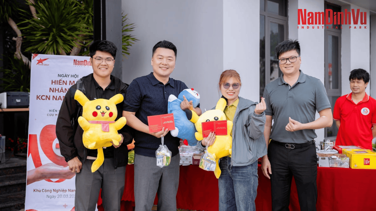 NGÀY HỘI HIẾN MÁU NHÂN ĐẠO 2026 TẠI KCN NAM ĐÌNH VŨ 7 Hien mau nhan dao 5