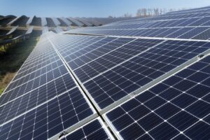 beautiful alternative energy plant with solar panels 2