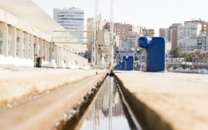 diminishing perspective water canal near dock 1