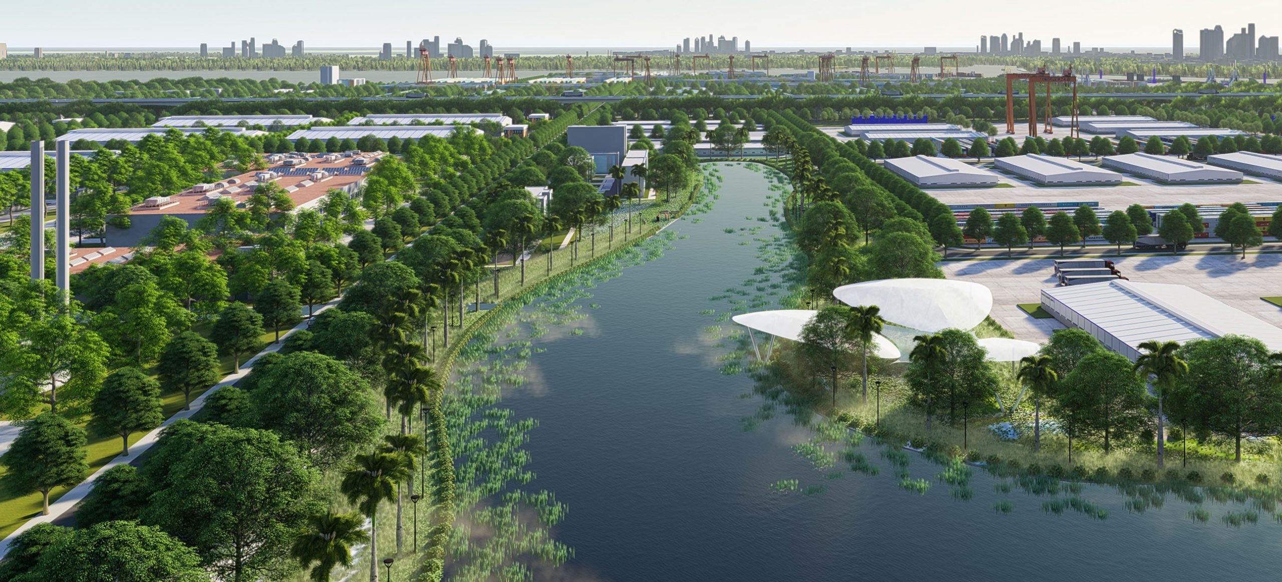 The factory area is surrounded by a multi-utility system in Nam Dinh Vu Industrial Park